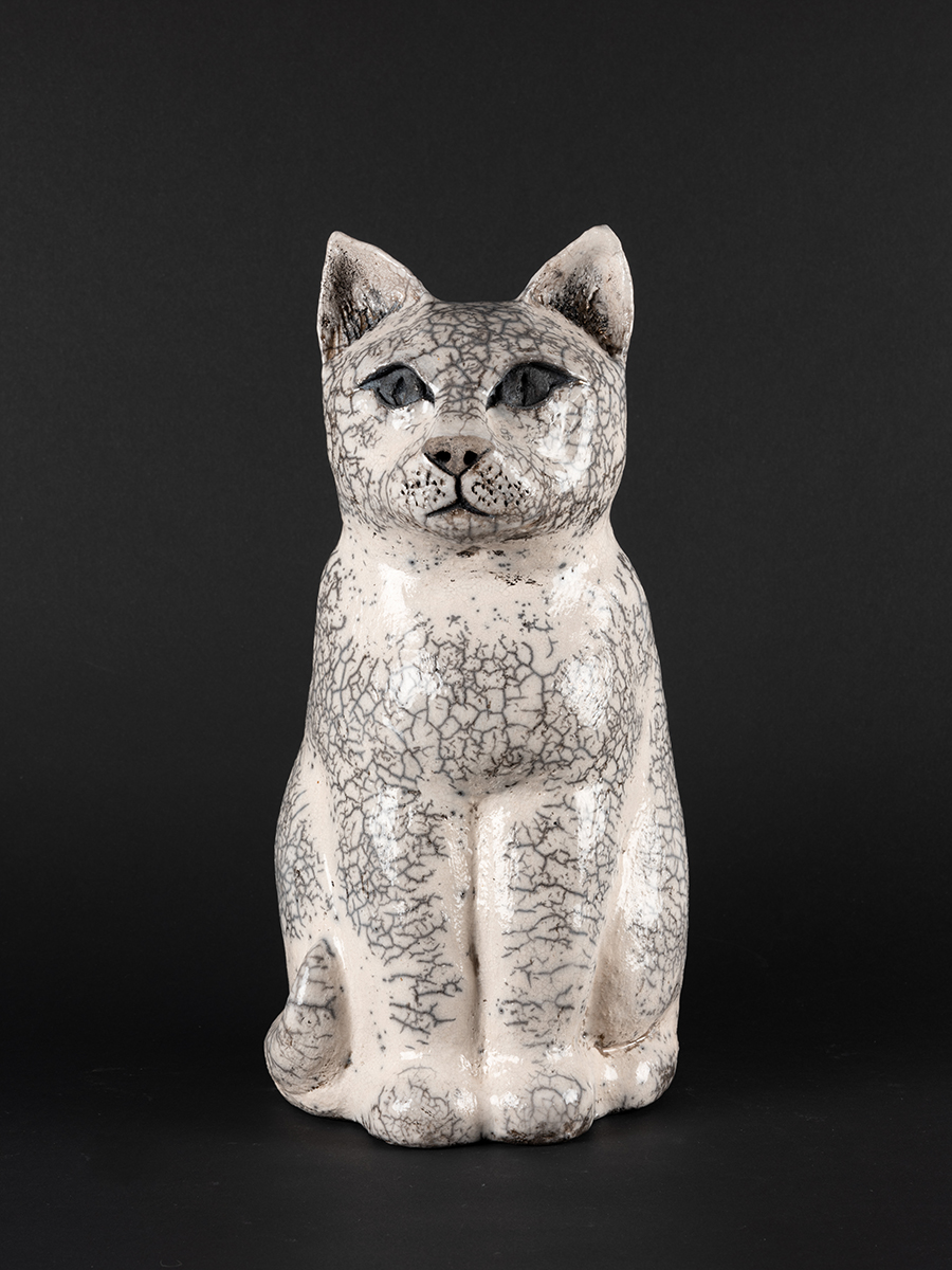 Sculpture en grès émaillée, cuisson RAKU.