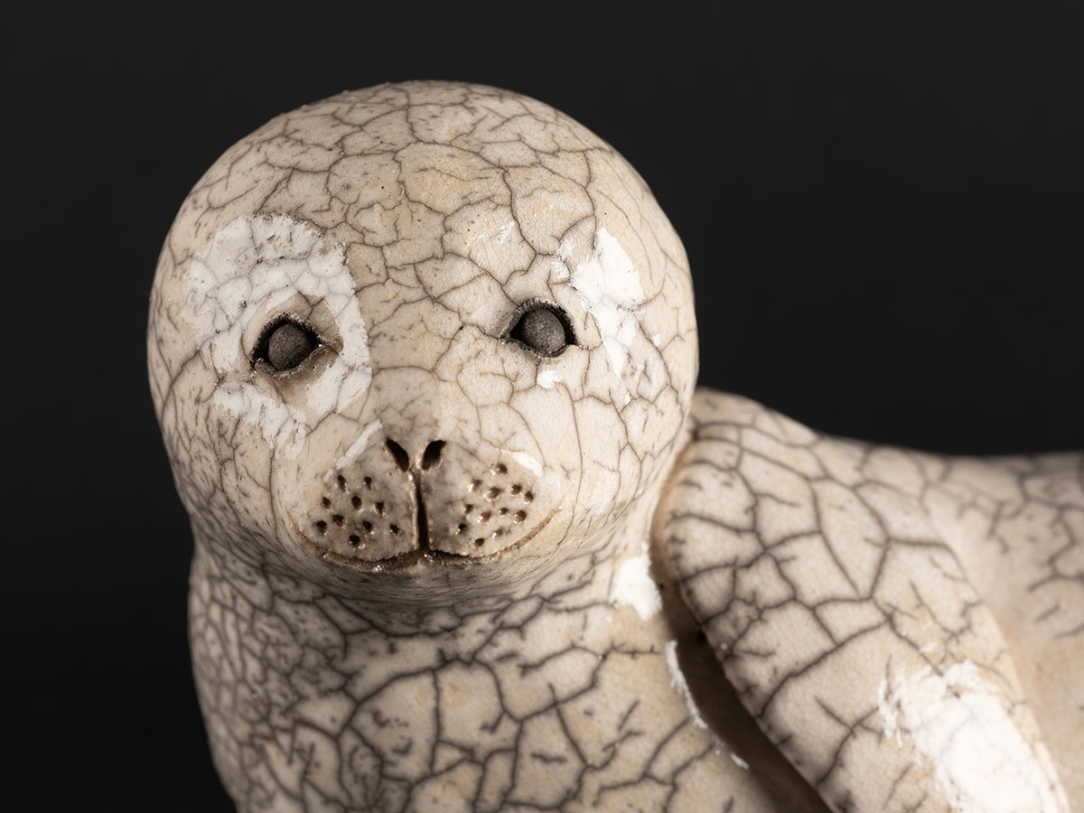 Sculpture en grès, émaillée, cuisson RAKU