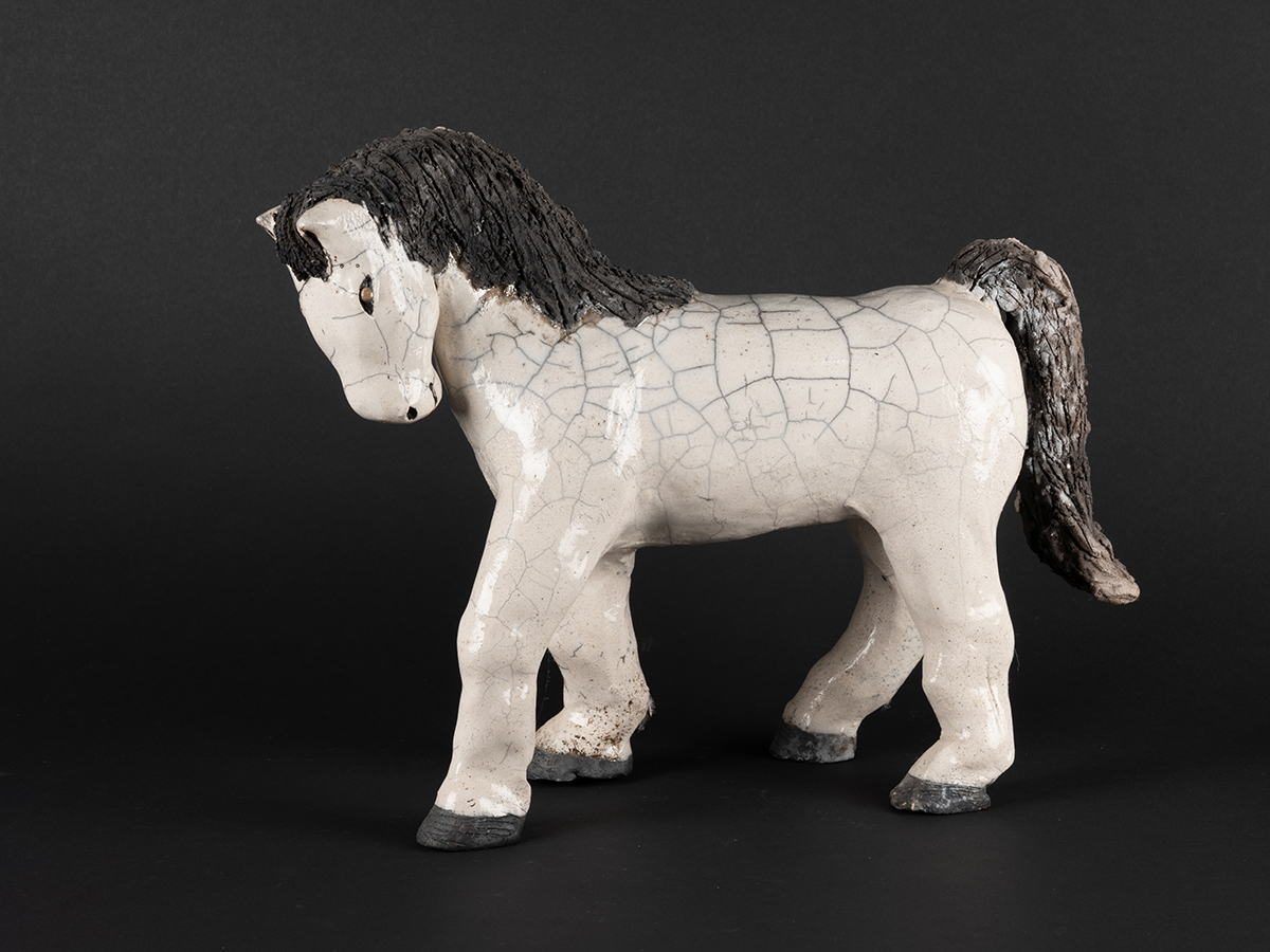Sculpture en grès émaillée, cuisson RAKU.