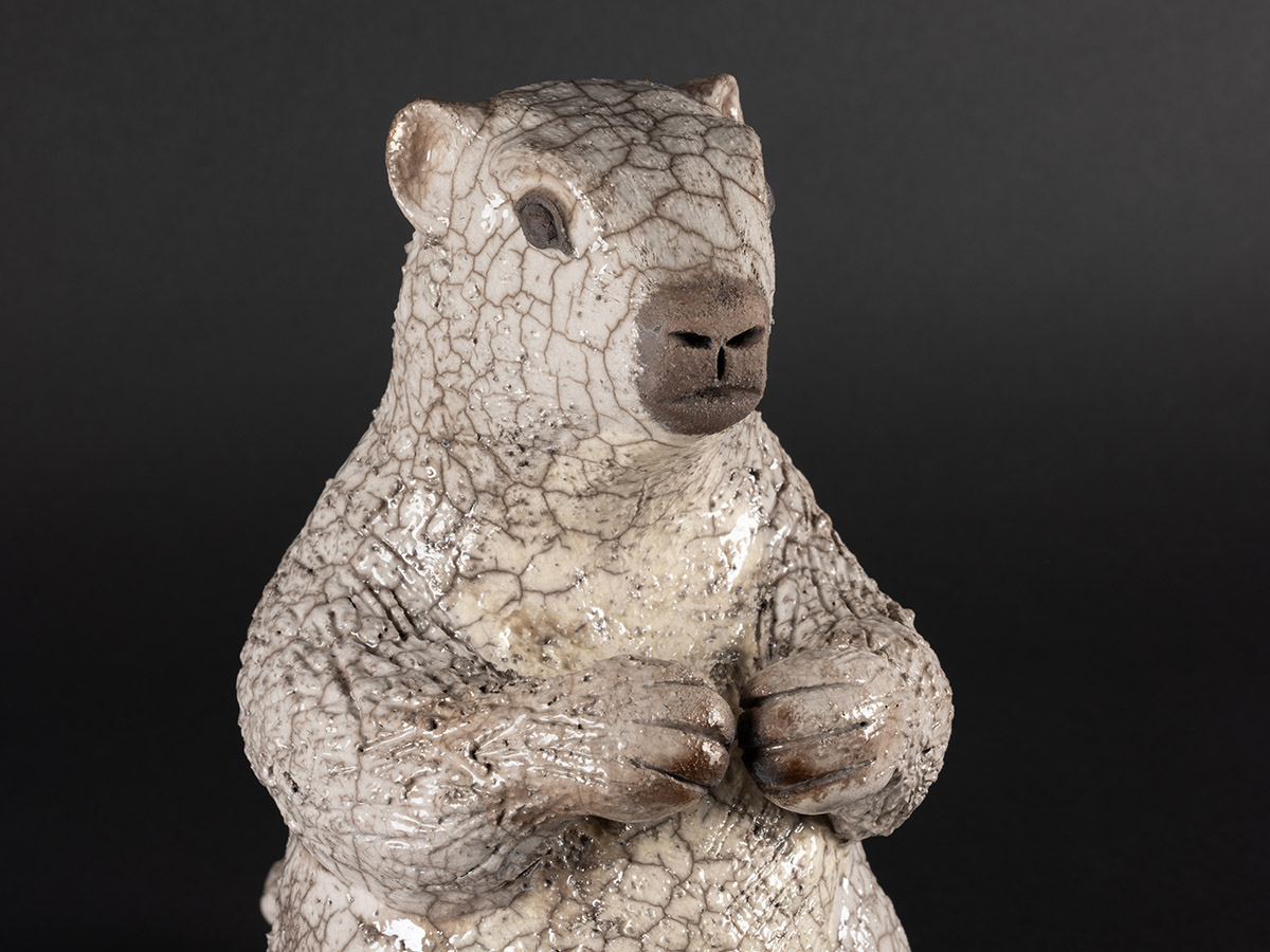 Sculpture en grès, émaillée, cuisson RAKU