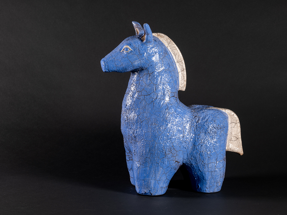 Sculpture en grès émaillée, cuisson RAKU.