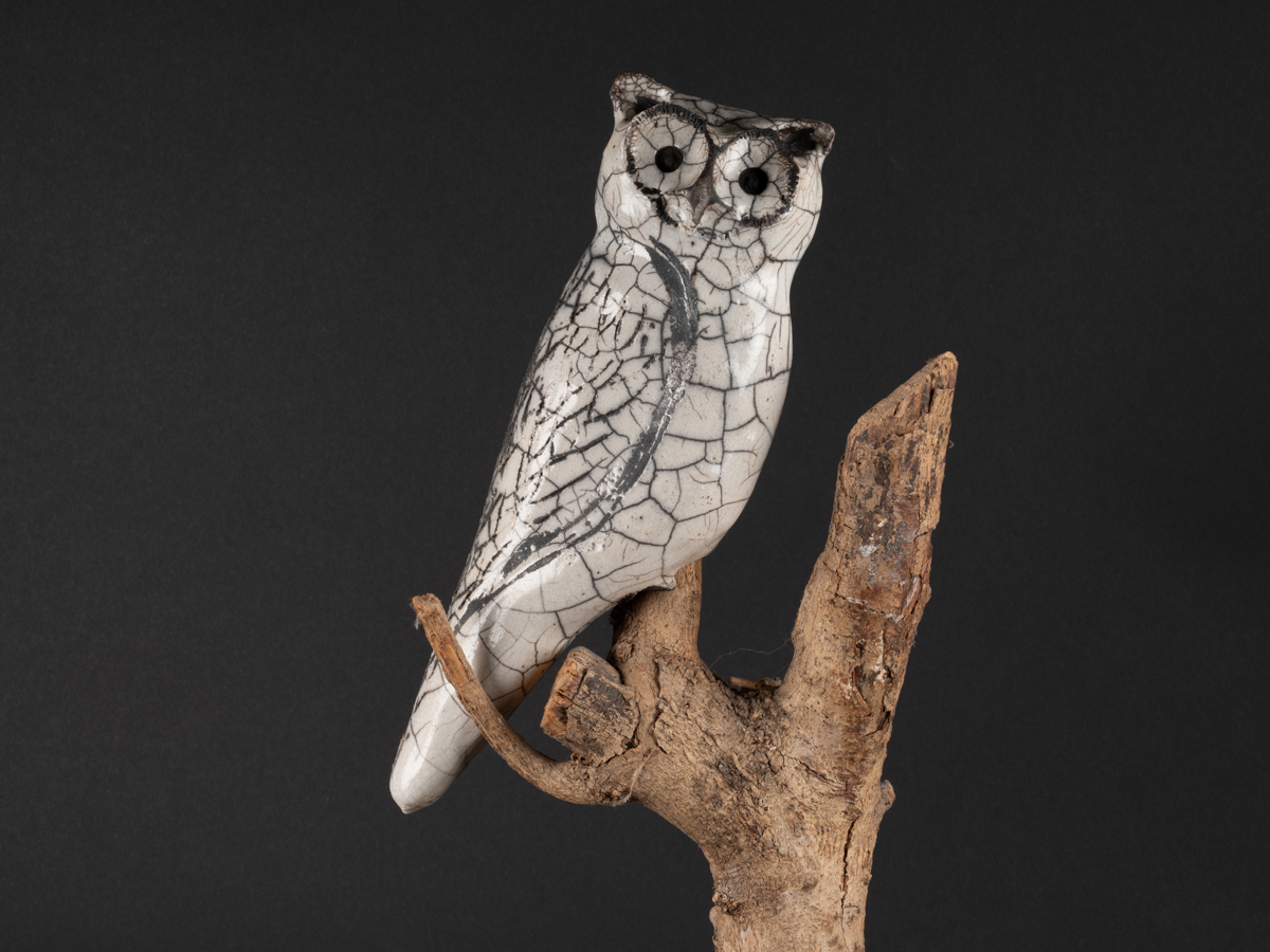 Sculpture en grès, émaillée, cuisson RAKU