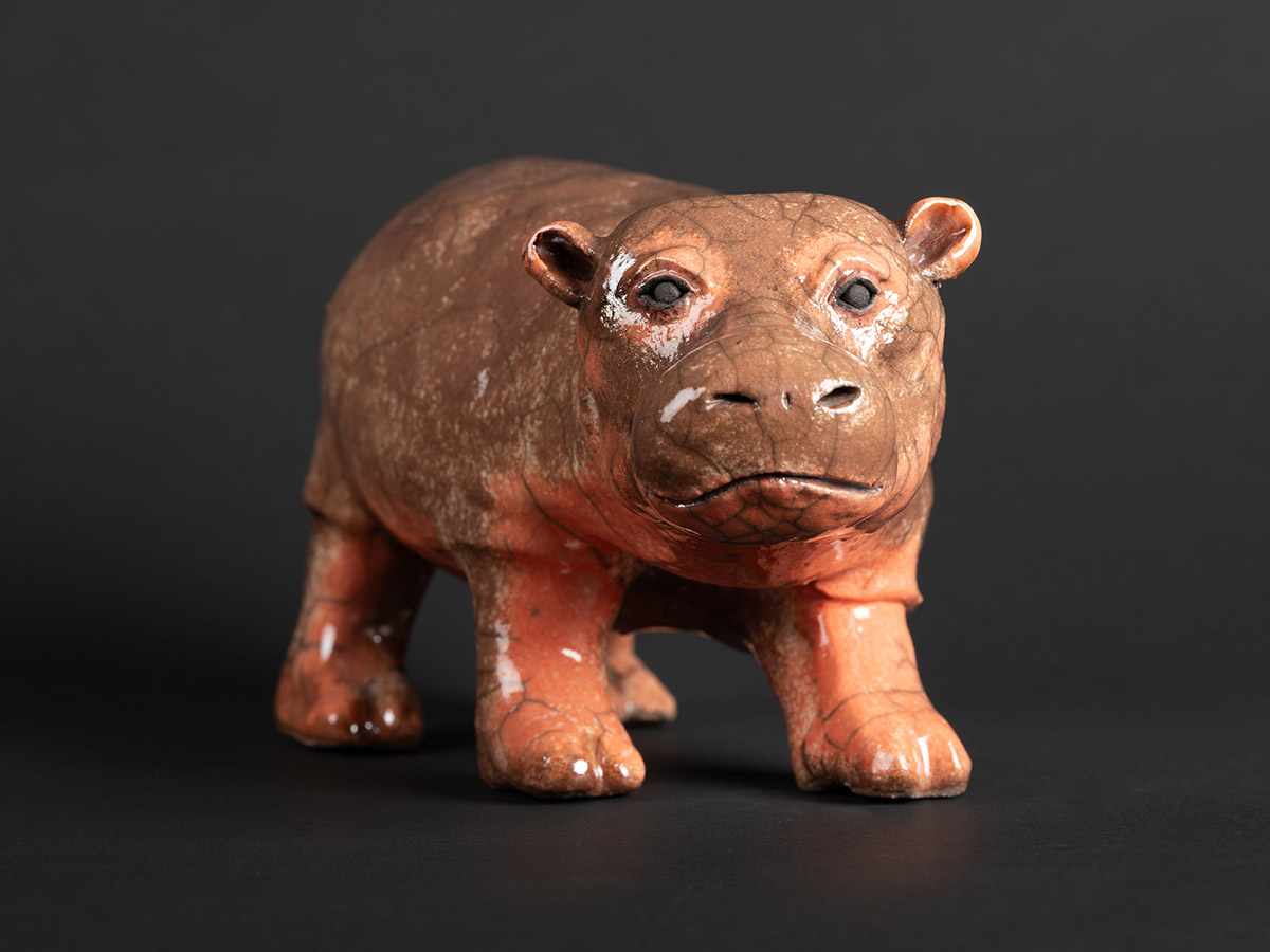 Sculpture en grès, émaillée, cuisson RAKU