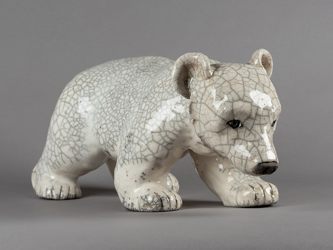 Sculpture en grès émaillée, cuisson RAKU.