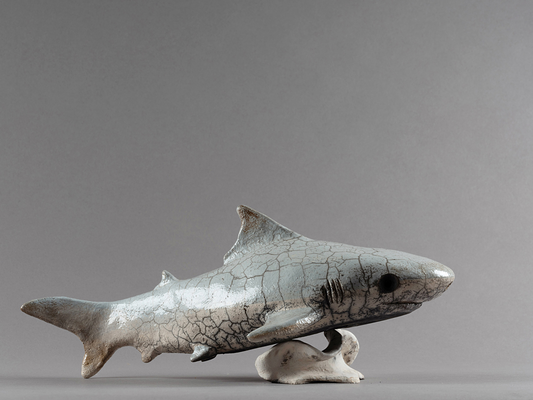 Sculpture en grès, émaillée, cuisson RAKU