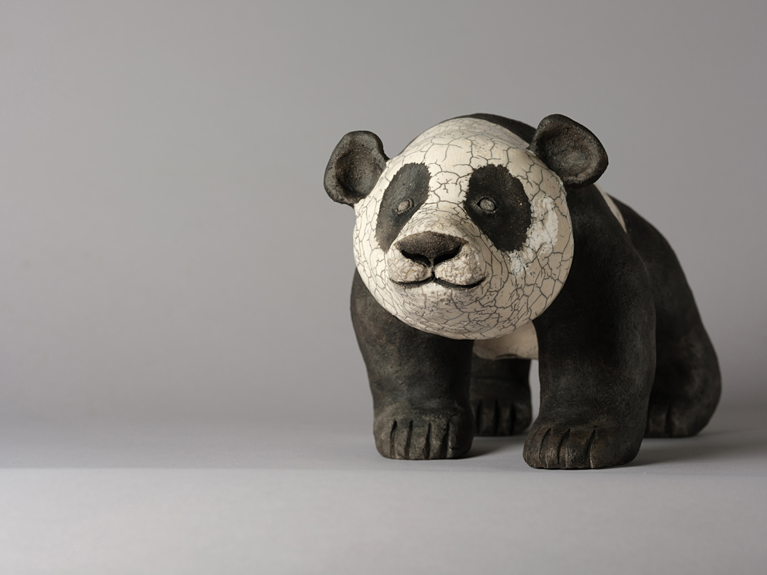 Sculpture en grès, émaillée, cuisson RAKU